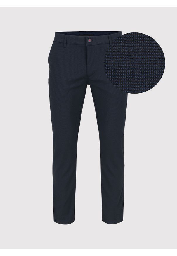 Pako Lorente - PAKO LORENTE – Spodnie męskie granatowe P000B-WX-215-G-S. Okazja: na co dzień. Kolor: niebieski. Materiał: poliester, wiskoza, elastan. Wzór: gładki. Styl: casual