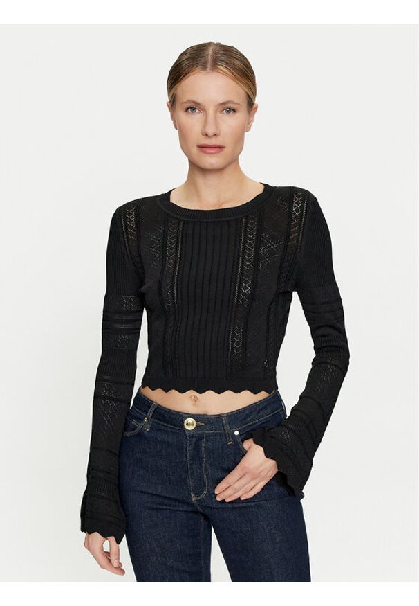 Guess Sweter Adaline W4GR08 Z2U00 Czarny Regular Fit. Kolor: czarny. Materiał: syntetyk, wiskoza