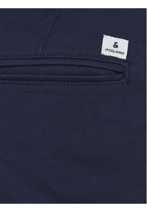 Jack & Jones Chinosy Marco 12174309 Granatowy Slim Fit. Kolor: niebieski. Materiał: bawełna