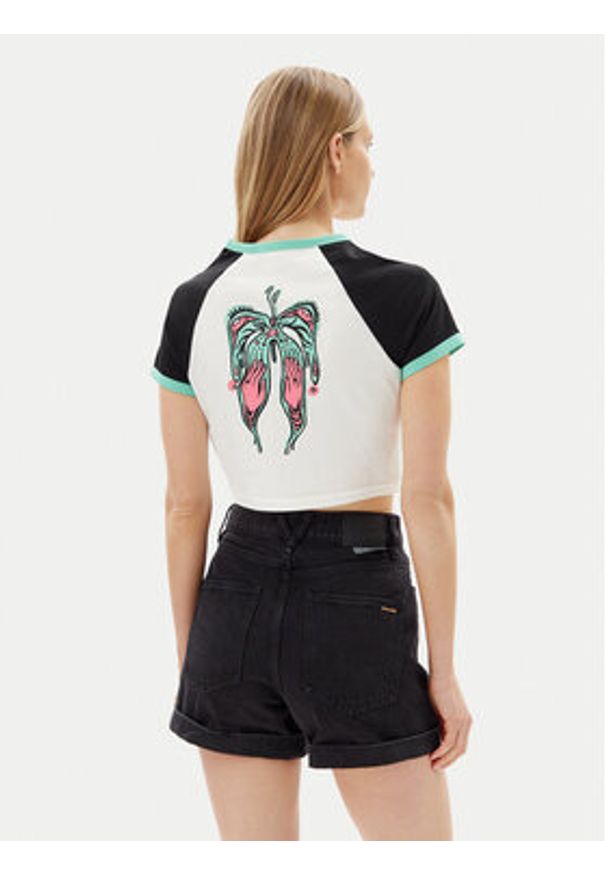 Volcom T-Shirt Alix 2 B3512506 Biały Slim Fit. Kolor: biały. Materiał: bawełna