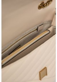 Tory Burch torebka skórzana kolor beżowy. Kolor: beżowy. Materiał: skórzane. Rodzaj torebki: na ramię #5