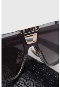 Philipp Plein okulary przeciwsłoneczne męskie kolor szary. Kształt: prostokątne. Kolor: szary #5