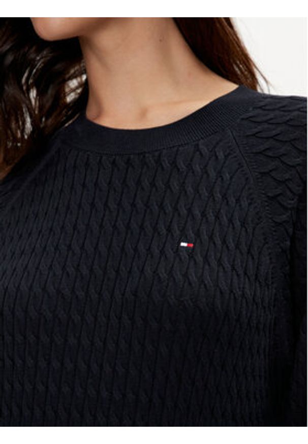 TOMMY HILFIGER - Tommy Hilfiger Sweter WW0WW41142 Granatowy Regular Fit. Kolor: niebieski. Materiał: bawełna