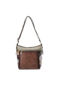 Brązowa Torebka Anekke Modna Listonoszka Damska. Kolor: brązowy. Wzór: aplikacja. Materiał: zdobione. Styl: casual, elegancki. Rodzaj torebki: na ramię #2