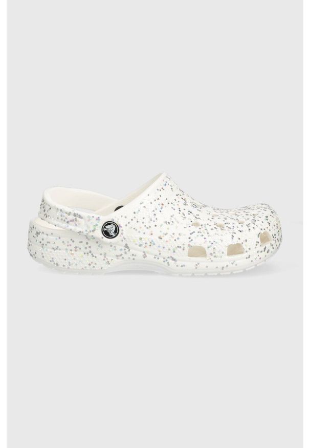 Crocs klapki dziecięce CLASSIC STARRY GLITTER kolor srebrny. Nosek buta: okrągły. Kolor: srebrny