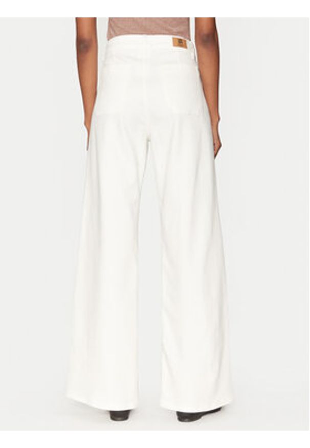 Marella Spodnie palazzo Samovar 2515131201 Écru Regular Fit. Kolor: kremowy. Materiał: wiskoza, bawełna