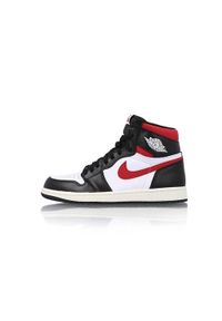 Buty do chodzenia męskie Nike Air Jordan 1 Retro High OG. Wysokość cholewki: za kostkę. Zapięcie: sznurówki. Kolor: biały, czerwony, wielokolorowy. Materiał: skóra, syntetyk, tkanina, materiał. Szerokość cholewki: normalna. Model: Nike Air Jordan. Sport: turystyka piesza