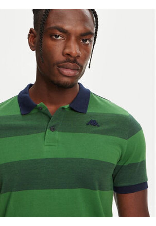 Robe di Kappa Polo Ming 64126KW Zielony Slim Fit. Typ kołnierza: polo. Kolor: zielony. Materiał: bawełna
