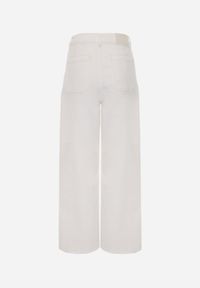 Renee - Białe Jeansy High Waist Wide Leg z Bawełny Fenless. Stan: podwyższony. Kolor: biały #6