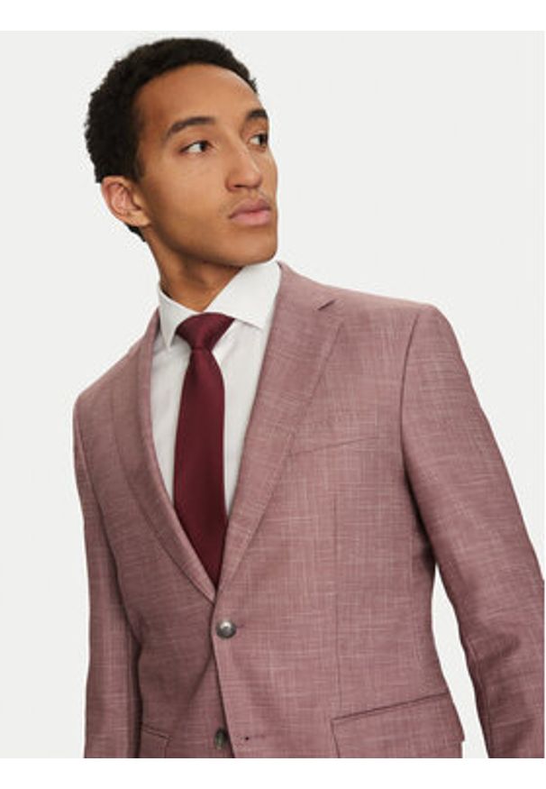 BOSS Marynarka H-Hutson-251 50539804 Różowy Regular Fit. Kolor: różowy. Materiał: wełna