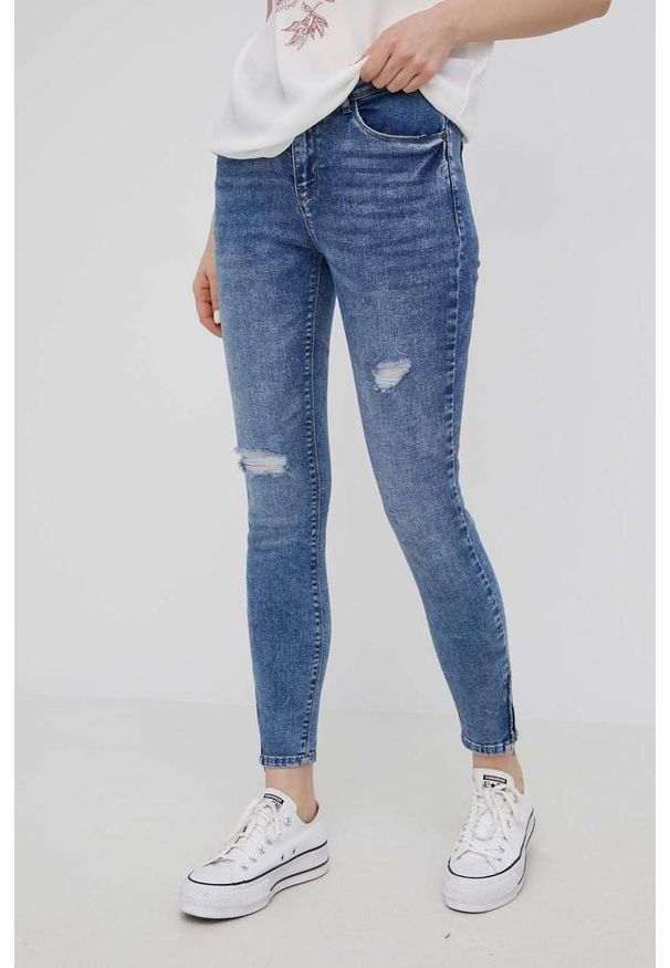 Noisy may - Noisy May jeansy Kimmy damskie medium waist. Kolor: niebieski