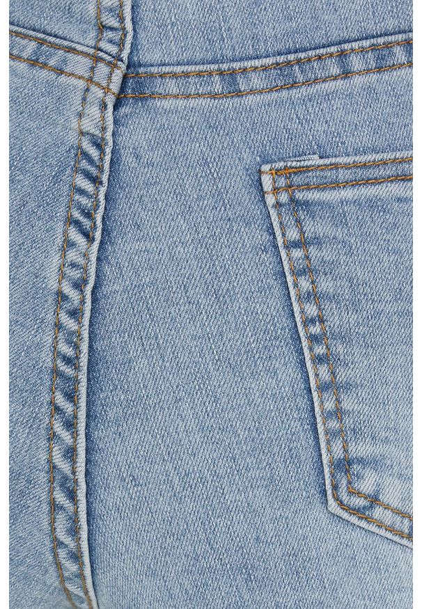 Answear Lab szorty jeansowe damskie gładkie high waist. Stan: podwyższony. Kolor: niebieski. Materiał: jeans. Wzór: gładki. Styl: wakacyjny