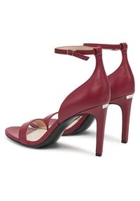 Calvin Klein Sandały Heel Sandal 90 - Lth HW0HW02337 Bordowy. Kolor: czerwony. Materiał: skóra #6
