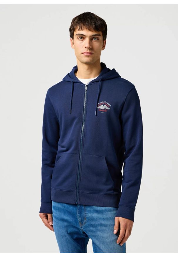 Wrangler - WRANGLER MĘSKA BLUZA WRANGLER GRAPHIC ZIP HOODIE NAVY 112362887