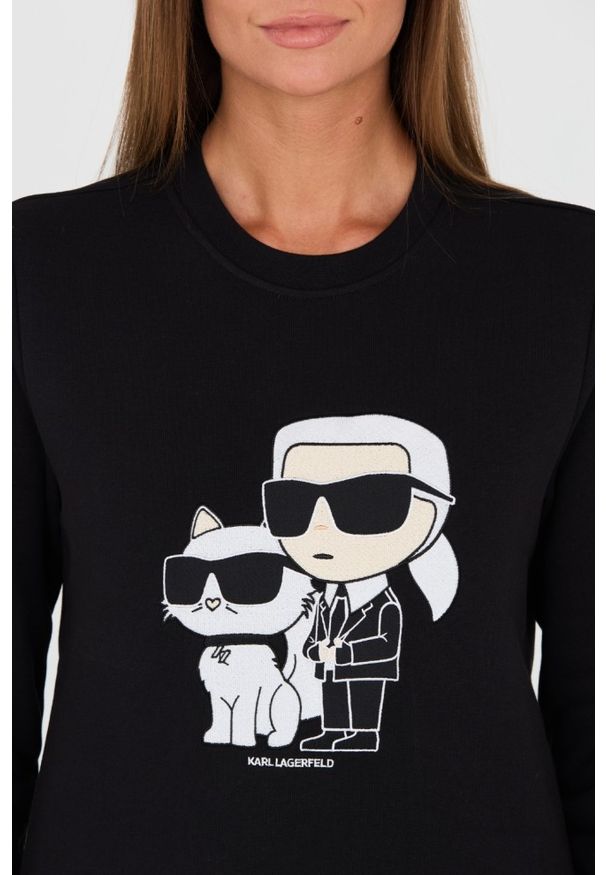 Karl Lagerfeld - KARL LAGERFELD Czarna damska bluza Ikonik 2.0, Rozmiar XS. Kolor: czarny