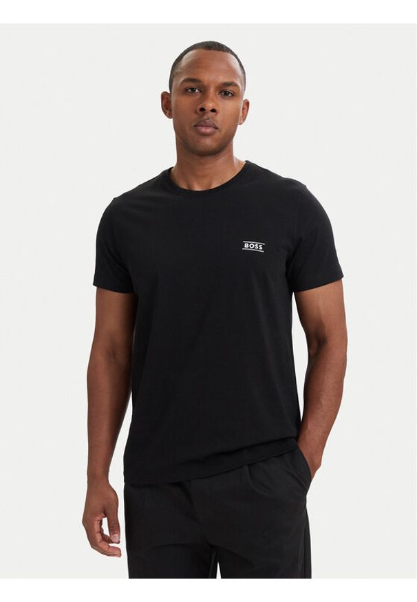 BOSS T-Shirt 50565324 Czarny Regular Fit. Kolor: czarny. Materiał: bawełna
