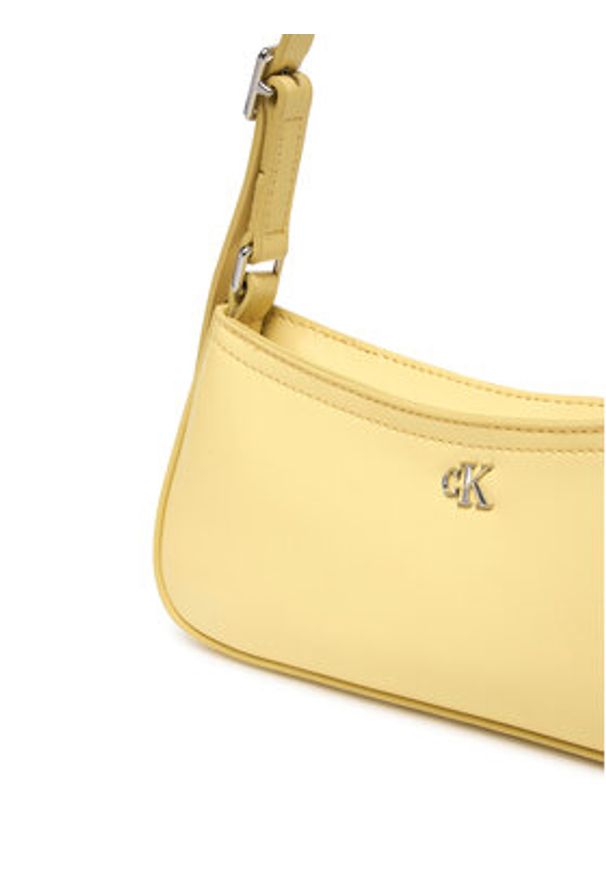 Calvin Klein Torebka Ck Small Shoulder Bag LV04F3170G Beżowy. Kolor: beżowy. Materiał: skórzane