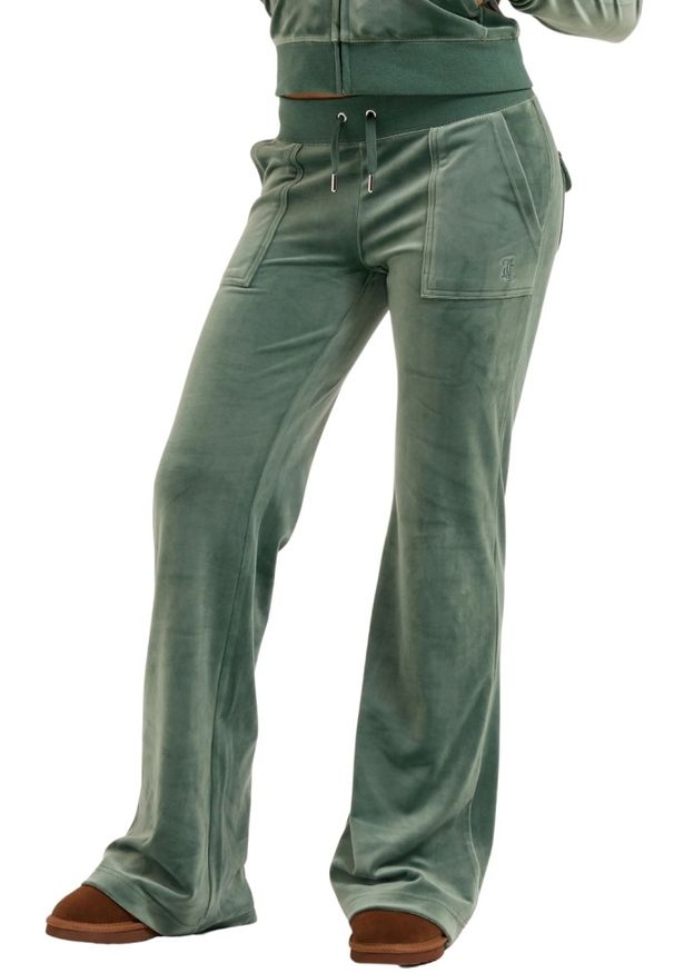 Juicy Couture - JUICY COUTURE Zielone damskie spodnie dresowe Track Pant, Rozmiar XS. Kolor: zielony. Materiał: dresówka