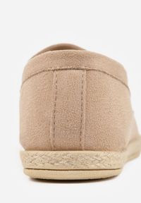 Renee - Ciemnobeżowe Mokasyny z Plecionką w Stylu Boho Galenatea. Okazja: na co dzień, do pracy. Kolor: beżowy. Materiał: jeans. Wzór: aplikacja. Sezon: lato. Styl: boho #8