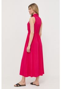 Max Mara Leisure sukienka kolor różowy maxi rozkloszowana. Kolor: różowy. Materiał: dzianina. Długość: maxi #3