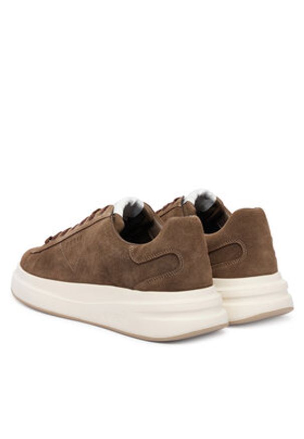 Guess Sneakersy FMFLBA SUE12 Brązowy. Kolor: brązowy. Materiał: skóra, zamsz