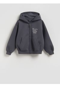 Reserved - Bluza z kapturem - ciemnoszary. Typ kołnierza: kaptur. Kolor: szary. Materiał: dzianina