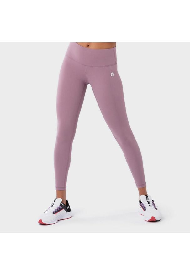 Legginsy średni stan Fitness SIROKO Luxe Wrzosowy Fiolet Kobieta. Kolor: fioletowy, różowy, wielokolorowy. Sport: fitness