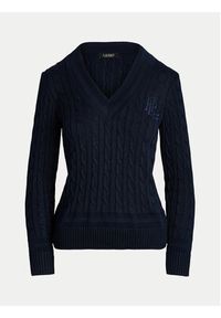 Lauren Ralph Lauren Sweter 200888795008 Granatowy Regular Fit. Kolor: niebieski. Materiał: bawełna #4