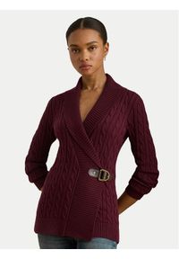 Lauren Ralph Lauren - LAUREN RALPH LAUREN Sweter 200808258027 Bordowy Relaxed Fit. Kolor: czerwony. Materiał: bawełna #1
