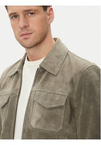 Serge Pariente Kurtka skórzana Cred Szary Regular Fit. Kolor: szary. Materiał: skóra #2