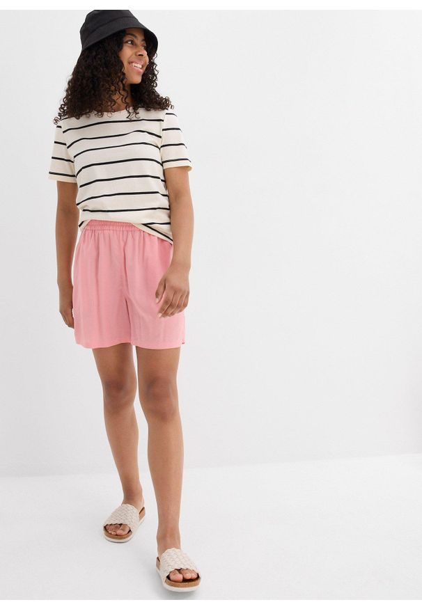 bonprix - Szorty z gumką w talii z miękkiej wiskozy (2 pary). Kolor: czarny. Materiał: wiskoza