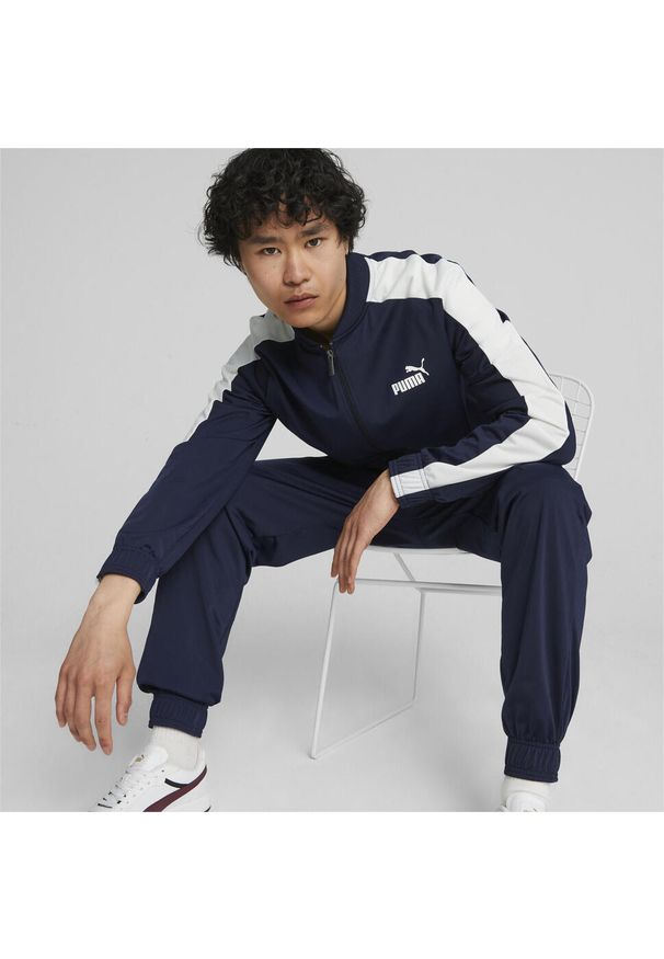 Puma - Męski strój bejsbolowy Tricot PUMA Navy Blue. Kolor: biały, wielokolorowy, niebieski, czarny. Materiał: dresówka