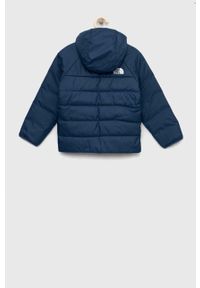 The North Face kurtka dwustronna dziecięca REVERSIBLE PERRITO JACKET kolor granatowy. Okazja: na co dzień. Typ kołnierza: kaptur. Kolor: niebieski. Materiał: włókno, materiał. Długość rękawa: raglanowy rękaw. Styl: casual #2