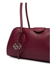 Calvin Klein Torebka Emblem Trio Shoulder Bag LV04F3369G Bordowy. Kolor: czerwony. Materiał: skórzane #4