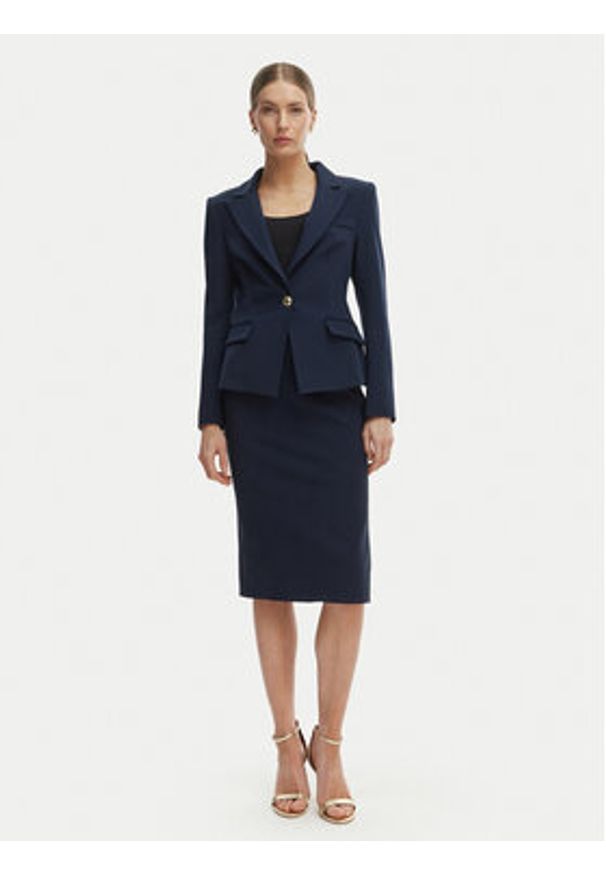 Rinascimento Spódnica ołówkowa CFC0127985003 Granatowy Slim Fit. Kolor: niebieski. Materiał: syntetyk