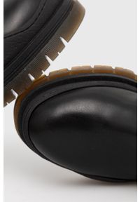 MOA Concept Sztyblety skórzane damskie kolor czarny na platformie. Nosek buta: okrągły. Kolor: czarny. Materiał: skóra. Obcas: na platformie #3