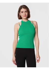 Fracomina Top FR23ST4002K41801 Zielony Slim Fit. Kolor: zielony. Materiał: wiskoza