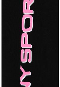 DKNY - Dkny Szorty DP1S4915 damskie kolor czarny z nadrukiem high waist. Stan: podwyższony. Kolor: czarny. Materiał: dzianina. Wzór: nadruk #2