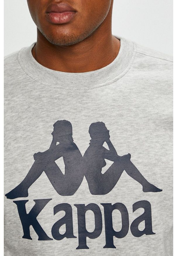 Kappa - Bluza. Okazja: na co dzień. Kolor: szary. Materiał: dzianina. Wzór: nadruk. Styl: casual