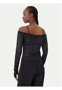 Adidas - adidas Bluzka Lace Bardot KD0350 Czarny Slim Fit. Kolor: czarny. Materiał: syntetyk #4