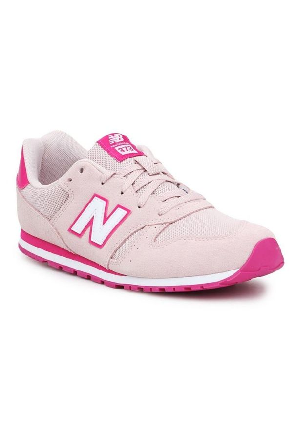 Buty New Balance Jr YC373SPW pomarańczowe różowe. Kolor: różowy, pomarańczowy, wielokolorowy. Materiał: materiał, skóra, syntetyk, zamsz. Szerokość cholewki: normalna. Model: New Balance 373