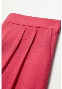 mango - Mango - Spodnie Vera. Stan: podwyższony. Kolor: czerwony. Materiał: tkanina, materiał, wiskoza, poliamid. Wzór: gładki #7
