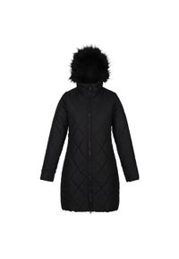 Regatta - Damski płaszcz turystyczny zimowy pikowany Fritha II. Kolor: czarny. Sezon: zima. Sport: turystyka piesza