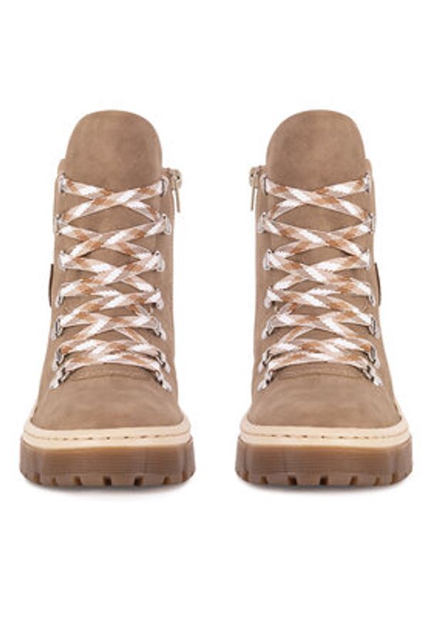 Rieker Trzewiki X8647-64 Beżowy. Kolor: beżowy. Materiał: materiał