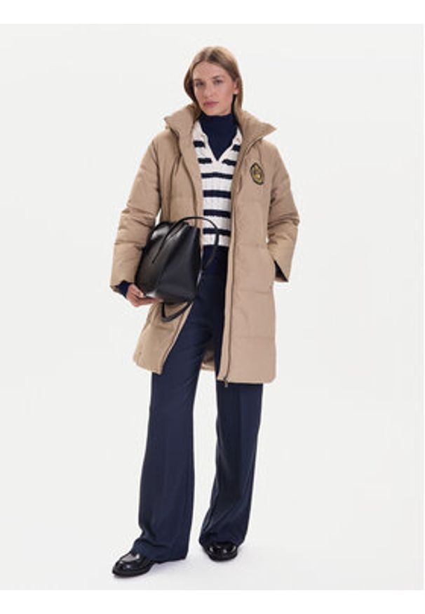 Lauren Ralph Lauren - LAUREN RALPH LAUREN Płaszcz zimowy 297P04126002 Beżowy Regular Fit. Kolor: beżowy. Materiał: syntetyk. Sezon: zima
