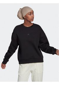 Adidas - adidas Bluza ALL SZN Fleece Sweatshirt HJ7995 Czarny Loose Fit. Kolor: czarny. Materiał: bawełna