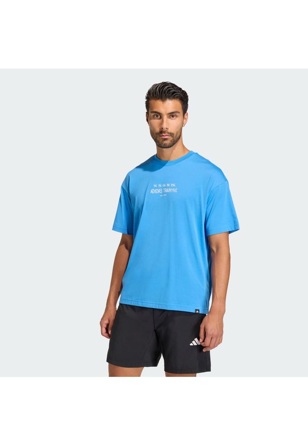 Adidas - Koszulka Climacool Power Training Graphic. Kolor: niebieski. Technologia: ClimaCool (Adidas). Sport: fitness