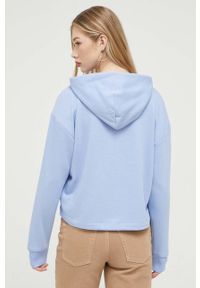 Tommy Jeans bluza damska kolor niebieski z kapturem z nadrukiem. Typ kołnierza: kaptur. Kolor: niebieski. Materiał: bawełna, dzianina. Długość rękawa: długi rękaw. Długość: długie. Wzór: nadruk #2