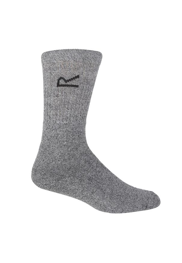 Regatta - 3 pary skarpet męskich w pudełku. Kolor: szary. Materiał: poliester, bawełna, poliamid, elastan. Wzór: kolorowy. Sport: turystyka piesza