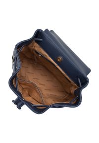 Wittchen - Damski plecak z plecionką na przodzie granatowo-szary. Kolor: wielokolorowy, szary, niebieski. Materiał: skóra ekologiczna. Wzór: aplikacja. Styl: klasyczny